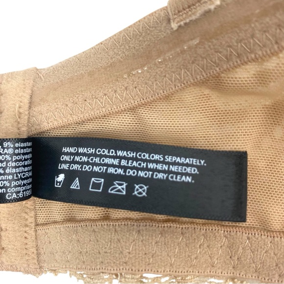 NATORI TAN FEATHERS PLUNGE STRAPLESS BRA SIZE 32D - Picture 12 of 12